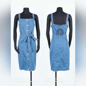 Fashion Nova Medium Wash Denim Midi Dress